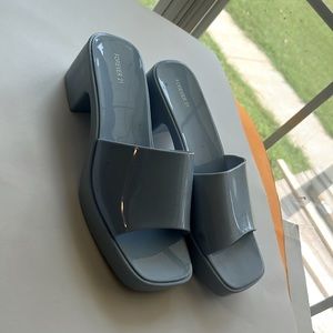 Plastic Light blue clog heel